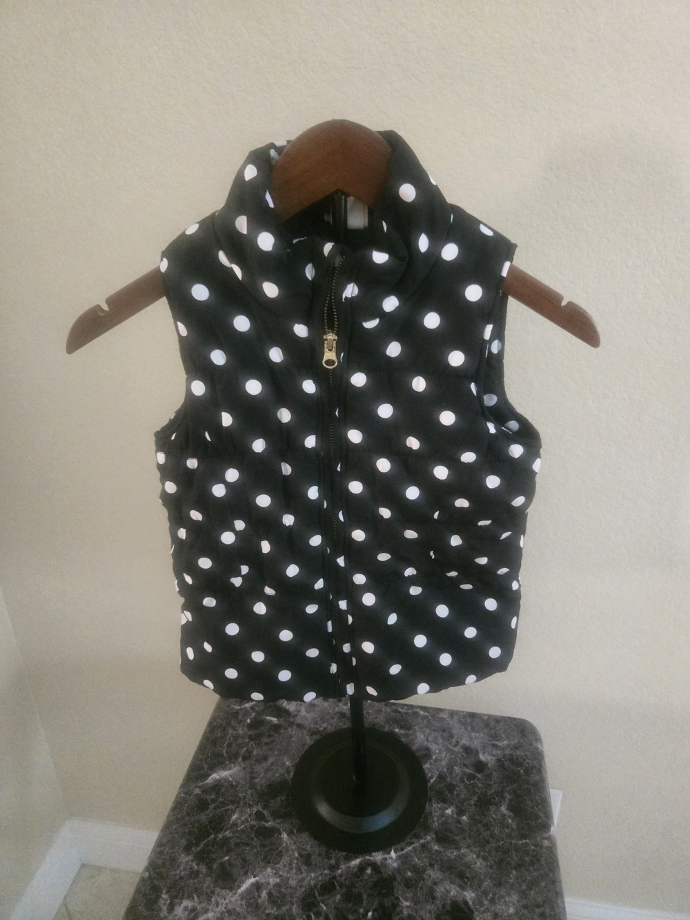 Circo Black & White Polka Dot Puffer Vest